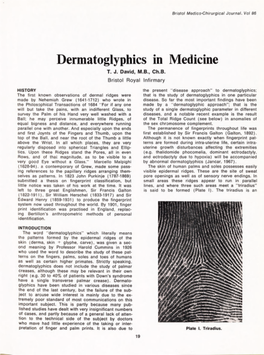 Dermatoglyphics in Medicine T