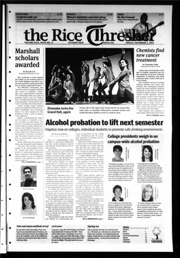 Alcohol Probation to Lift Next Semester