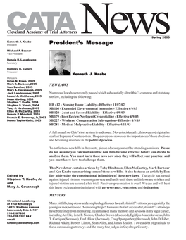 CATA Newsletter Spring 2003Pdf