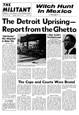 The Detroit Uprising Report from the Ghetto