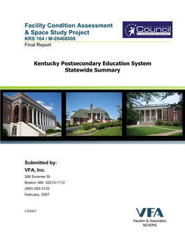 VFA Facilities Study Recommendations