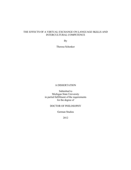 The Effects of a Virtual Exchange on Language Skills and Intercultural Competence