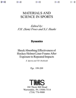 Shock Absorbing Effectiveness of Hockey