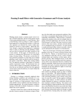 Fuzzing E-Mail Filters with Generative Grammars and N-Gram Analysis