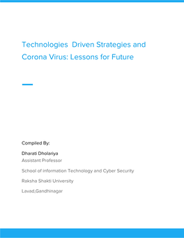 Technologies​ ​Driven Strategies and Corona Virus