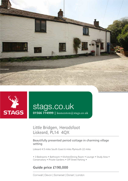 Stags.Co.Uk 01566 774999 | Launceston@Stags.Co.Uk