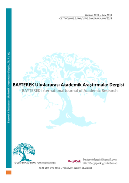 BAYTEREK Uluslararası Akademik Araştırmalar Dergisi