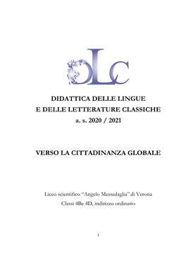 DIDATTICA DELLE LINGUE E DELLE LETTERATURE CLASSICHE A. S. 2020 / 2021