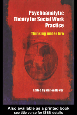 Psychoanalytic Theory for Social Work Practice