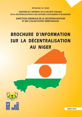 BROCHURE Dainformation SUR LA Décentralisation AU NIGER