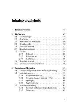 Inhaltsverzeichnis