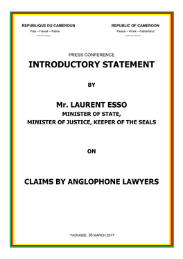 Introductory Statement