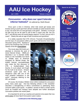 AAU Ice Hockey Newsletter