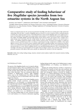 Comparative Study of Feeding Behaviour of Five Mugilidae Species