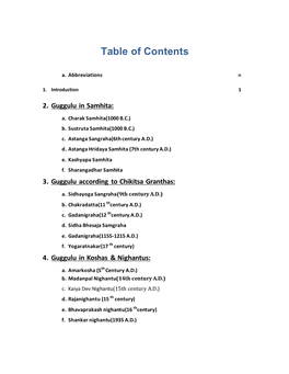 Table of Contents