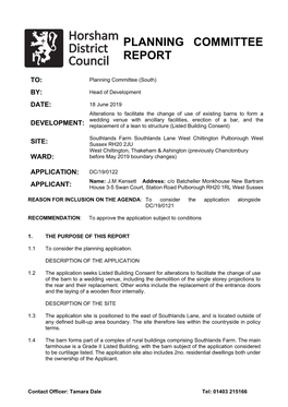 DC/19/0122 Name: J.M Kensett Address: C/O Batcheller Monkhouse New Bartram APPLICANT: House 3-5 Swan Court, Station Road Pulborough RH20 1RL West Sussex