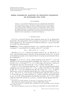 Borel Subgroups Adapted to Nilpotent Elements of Standard Levi Type