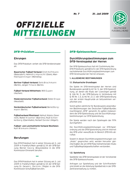 Offizielle Mitteilungen Nr. 7