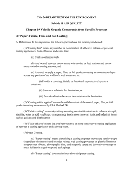 Chapter 19 Volatile Organic Compounds from Specific Processes