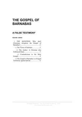 The Gospel of Barnabas