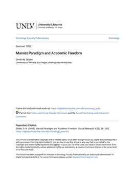 Marxist Paradigm and Academic Freedom