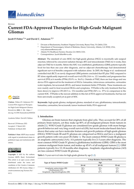 Current FDA-Approved Therapies for High-Grade Malignant Gliomas