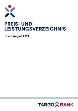 Preis- Und Leistungsverzeichnis (TARGOBANK)