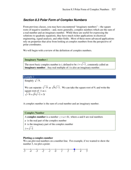 Section 8.3 Polar Form of Complex Numbers 527