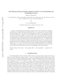 Arxiv:1808.05269V1 [Astro-Ph.SR] 15 Aug 2018