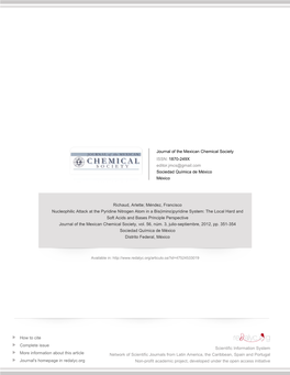 Pyridine System: the Local Hard and Soft Acids and Bases Principle Perspective Journal of the Mexican Chemical Society, Vol