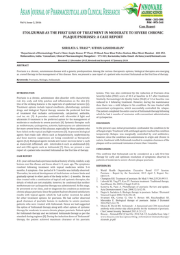 Itolizumab As the First Line of Treatment in Moderate to Severe Chronic Plaque Psoriasis: a Case Report