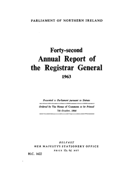 42Th Annual Report of the Registrar General (1963)