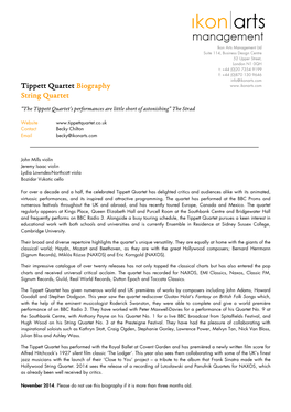 Tippett Quartet Tippett Quartet Biography