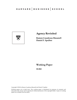 Agency Revisited Working Paper