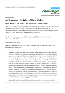 An Evolutionary Optimizer of Libsvm Models