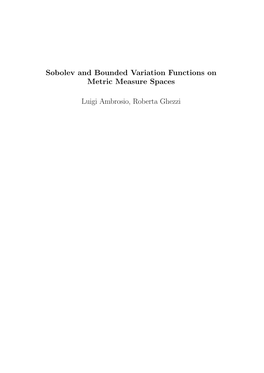 Sobolev and Bounded Variation Functions on Metric Measure Spaces