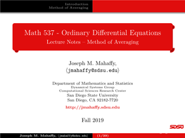 Method of Averaging