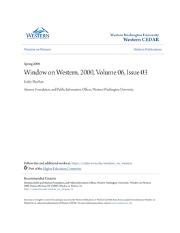 Window on Western, 2000, Volume 06, Issue 03 Kathy Sheehan