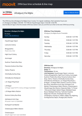 299A Bus Time Schedule & Line Route