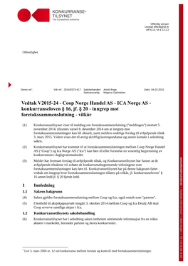 Coop Norge Handel AS - ICA Norge AS - Konkurranseloven § 16, Jf