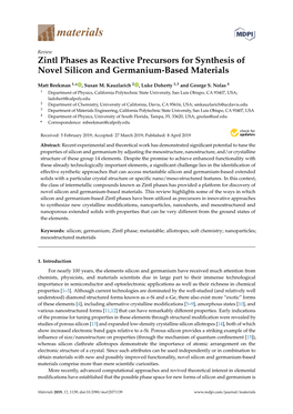 Zintl Phases As Reactive Precursors for Synthesis of Novel Silicon and Germanium-Based Materials