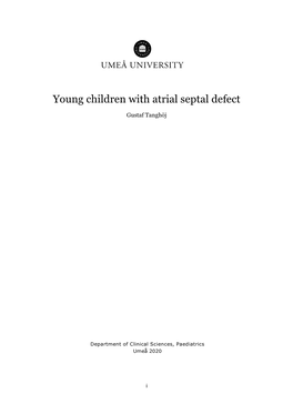 Young Children with Atrial Septal Defect