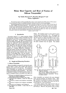 Molar Heat Capacity and Heat of Fusion of Silicon Tetraiodide*