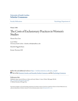 The Costs of Exclusionary Practices in Women's Studies