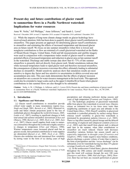 Presentday and Future Contributions of Glacier Runoff to Summertime Flows