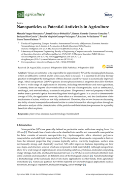 Nanoparticles As Potential Antivirals in Agriculture