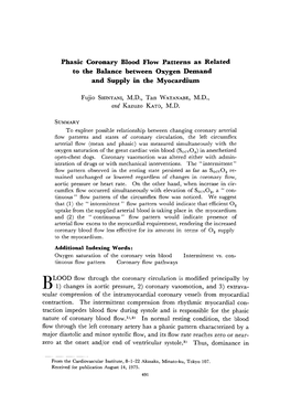Phasic Coronary Blood Flow Patterns As Related to the Balance Between Oxygen Demand and Supply in the Myocardium