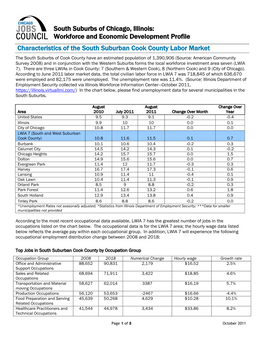 South Suburbs of Chicago, Illinois: Workforce and Economic Development Profile