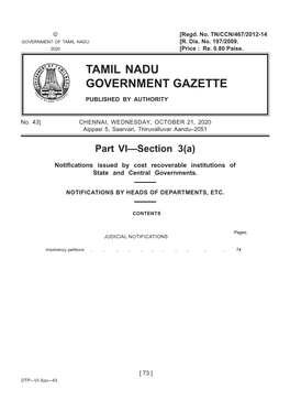 Tamil Nadu Government Gazette