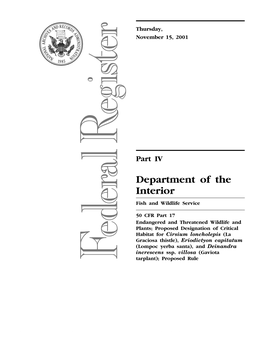 2001 Federal Register, 66 FR 57559